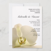 白のリハーサル結婚ディナーに蘭の花 招待状 (正面)