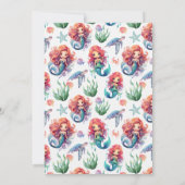 白のレッドマーメイド誕生日パーティー招待状 招待状 (裏面)