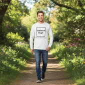白のロングスリーブにビジネス名とロゴ Tシャツ