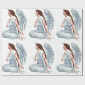 白のヴィンテージの天使 ラッピングペーパー (フラット)