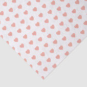 白のヴィンテージの明るいピンクのハート 薄葉紙 (詳細)