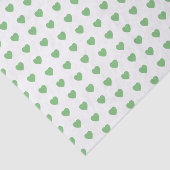 白のヴィンテージの緑のハート 薄葉紙 (詳細)