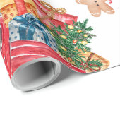 白のヴィンテージクリスマスパターン | ラッピングペーパー (ロールコーナー)