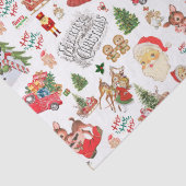 白のヴィンテージクリスマスパターン | 薄葉紙 (詳細)