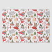 白のヴィンテージクリスマスパターン | 薄葉紙 (正面)