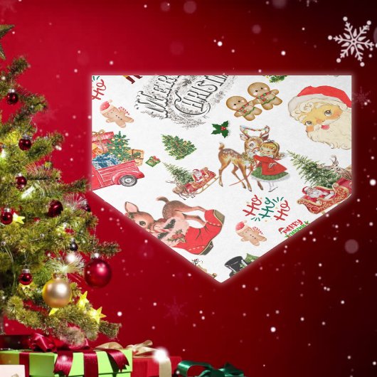 白のヴィンテージクリスマスパターン | 薄葉紙