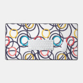 白の上でめまいドードルサークル デスクマット (キーボード&マウス)