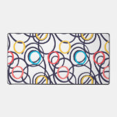 白の上でめまいドードルサークル デスクマット (正面)