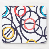 白の上でめまいドードルサークル マウスパッド (正面)