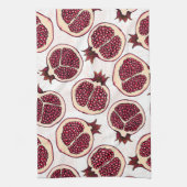 白の上にザクロのスライス キッチンタオル (縦)