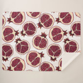 白の上にザクロのスライス シェルパブランケット (正面(横))