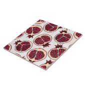 白の上にザクロのスライス タイル (側面)