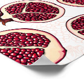 白の上にザクロのスライス ポスター (角)