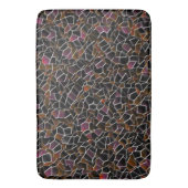 白の上に不規則なワインのモザイクに乱雑な茶色 バスマット (正面縦)