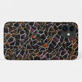 白の上に不規則な濃い赤茶色のモザイクの混乱 Case-Mate iPhoneケース (裏面(横))