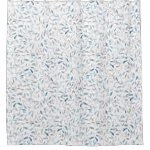 白の上に植物性の水色の離れ灰色の青い