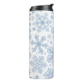 白の上に灰色の雪の結晶 タンブラー (回転左)