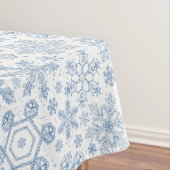 白の上に灰色の雪の結晶 テーブルクロス (インサイチュ)