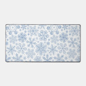 白の上に灰色の雪の結晶 デスクマット (正面)