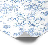 白の上に灰色の雪の結晶 ポスター (角)