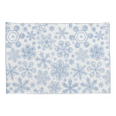 白の上に灰色の雪の結晶 枕カバー (裏面-右)