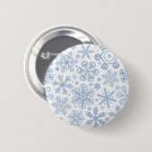 白の上に灰色の雪の結晶 缶バッジ (正面&裏面)