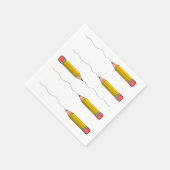 白の上に鉛筆のスクラブル スタンダードカクテルナプキン (角)