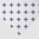 白の上に青い灰色の十字糸 薄葉紙 (詳細)