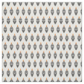 白の上に鳥の幾何学的パターンを描く ファブリック (見本)