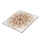 白の上に黄金のフィリグラーフレーク タイル (側面)