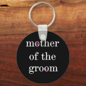 白の上に黒の母の新郎キーチェーン キーホルダー (正面)