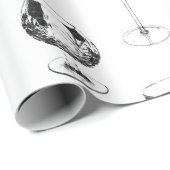 白の上に黒の詰め合わせガラス製品 ラッピングペーパー (ロールコーナー)