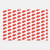 白の上に3つのリンクハートパターン ラッピングペーパーシート (正面2)