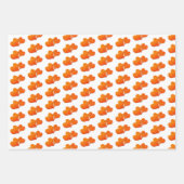 白の上に3つのリンクハートパターン ラッピングペーパーシート (正面)