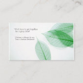 白の上のリーフスケルトン 名刺 (裏面)