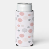 白の上の赤と青の円 スリム缶クーラー (Seltzer正面)