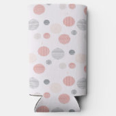 白の上の赤と青の円 スリム缶クーラー (裏面)