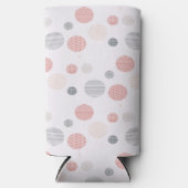 白の上の赤と青の円 スリム缶クーラー (正面)