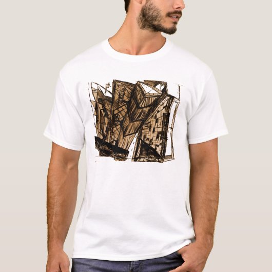 白の下からの視点 Tシャツ (正面)