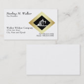 白の二重油井のポンピングユニットの金ゴールドのダイヤモンド 名刺 (正面/裏面)