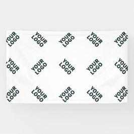 白の交互ロゴもしくは画像パターン 横断幕