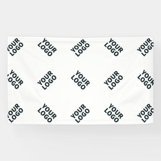 白の交互ロゴもしくは画像パターン 横断幕 (横)