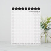 白の任意のカラー水玉模様パターンのカスタマイズ レターヘッド (スタンド正面)