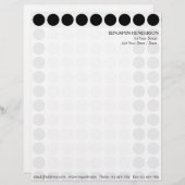 白の任意のカラー水玉模様パターンのカスタマイズ レターヘッド (正面/裏面)