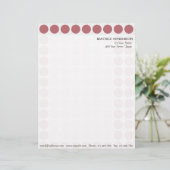 白の任意のカラー水玉模様パターンのカスタマイズ レターヘッド (スタンド正面)