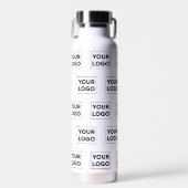 白の任意の図形ロゴパターン ウォーターボトル (正面)