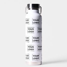 白の任意の図形ロゴパターン ウォーターボトル