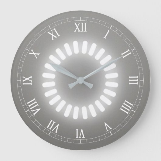 白の光彩 ラージ壁時計 (正面)