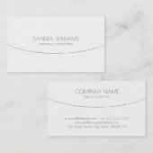 白の光沢のあるストライプ金ゴールド 名刺 (正面/裏面)