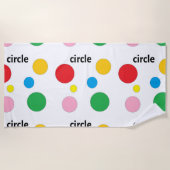 白の円のパターン ビーチタオル (正面)